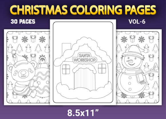 Christmas Coloring Pages Vol-6: A Creative Design Resource